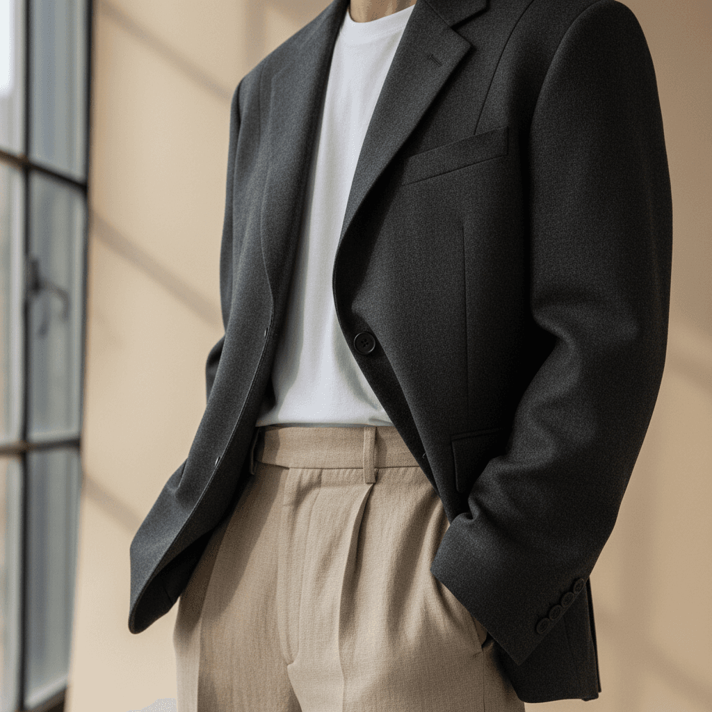 Discounted tailored blazer on a hanger
