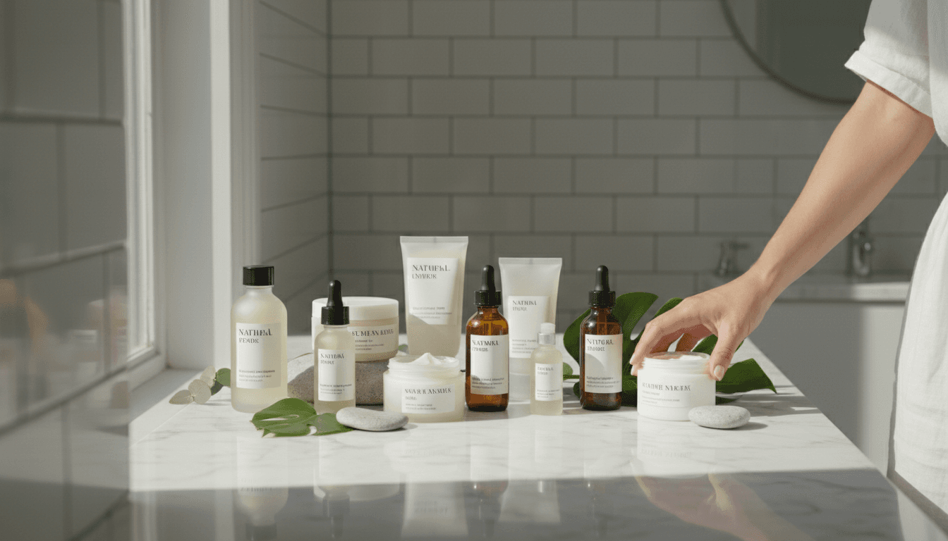 Premium skincare product arrangement