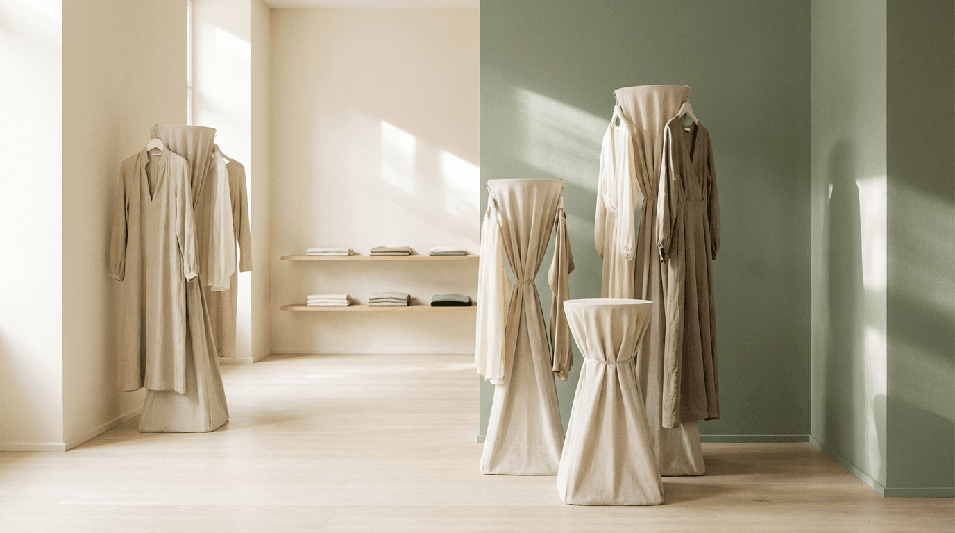 Curated clothing rack with key wardrobe pieces