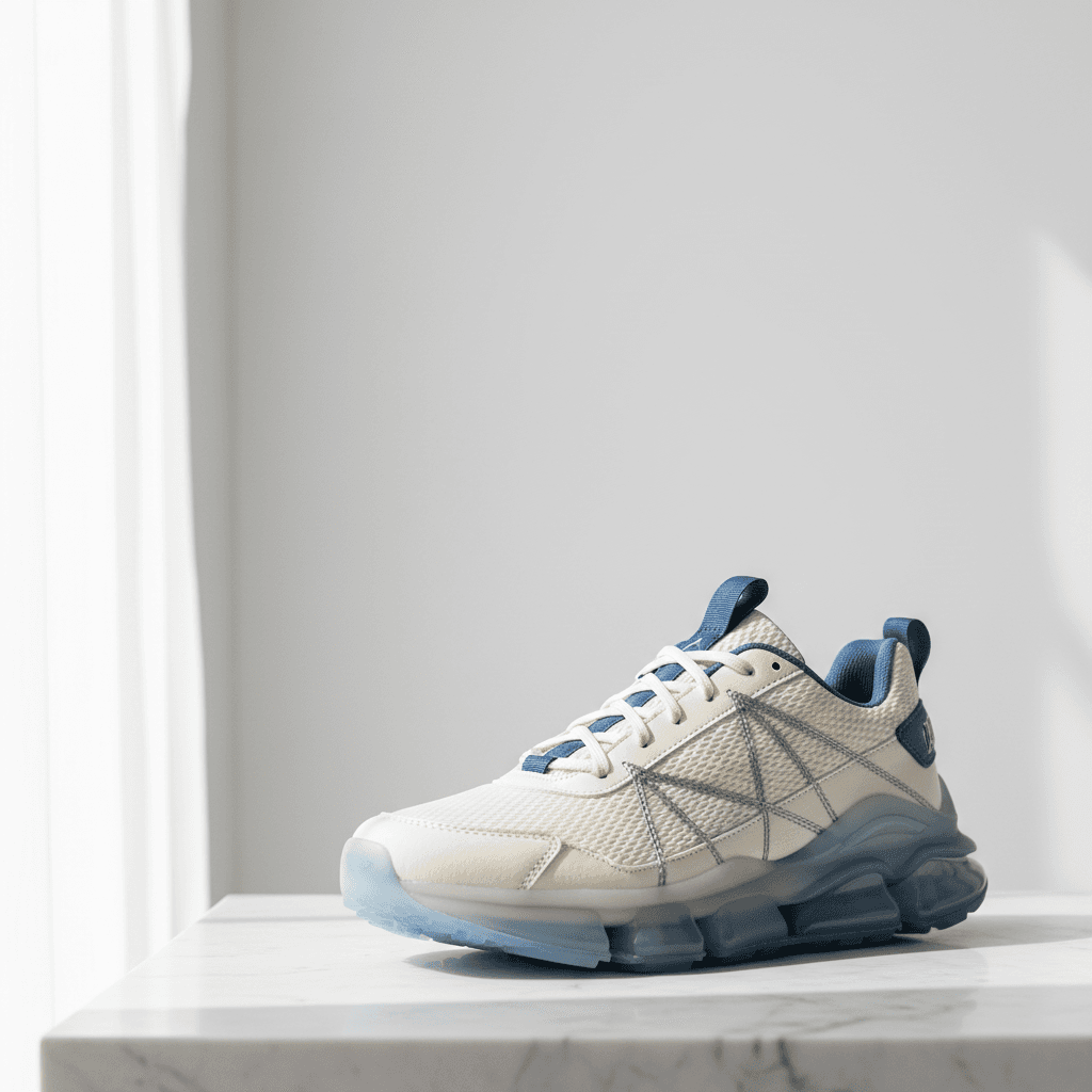 Limited-offer premium sneakers featured on a pedestal
